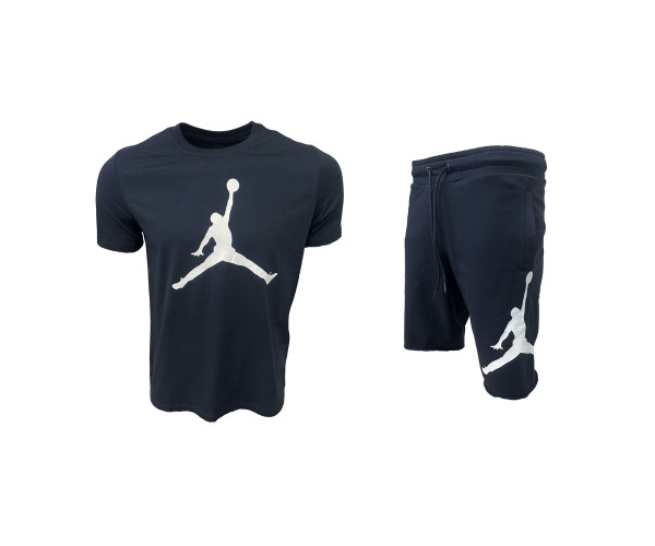 Мъжки спортен къс комплект Nike Jordan Shorts + T-shirt Dark Blue